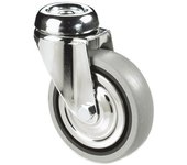 Rueda de goma gris para tornillo pasante de 30 mm hasta 75 mm para pesos desde 25 kg hasta 45 kg COFAN
