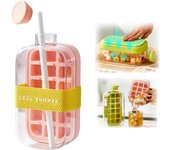 Cubitera 2 en 1, bandeja de hielo prensada con forma de tetera: fácil de abrir y gran capacidad, sellado sin contacto con tapa, liberación de hielo sin esfuerzo, ideal para café, jugos y otras bebidas (blanco, 500 ml)