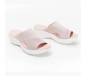 Women Sandals Elastic Force Summer Shoes With Low Heels Sandals Summer Women Slippers Lightweight Slip On Heeled Sandals Female