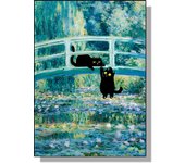 Famous Paintings Mona Lisa Starry Night With Funny Black Cat Poster Canvas Painting Sunflower Reproduction Wall Art Home Decor