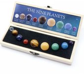 9pcs Crystal Spheres Set Solar System Nine Planets Theme Crystal Collection Wooden Box Creative Gift Box Mineral Party Souvenir