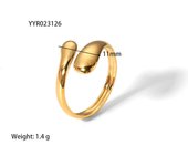 Encanto Anillo de acero inoxidable para mujer, anillos de joyería de moda ajustables de Color dorado con apertura, regalo de joyería estética