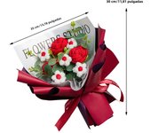 Crochet Tulip Flower Bouquet Decoration Completed Handmade Knitted Bouquet for Mothers Day Gifts Party Birthday Home Wedding
