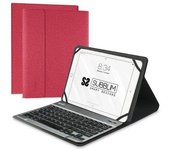 Funda con teclado subblim keytab pro bluetooth para tablets de 10.1'-10.8'/ roja
