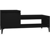 vidaXL Mesa de centro madera contrachapada 100x50x45 cm Blanco brillante, Blanco, Negro Mesita de Salón o Comedor o Auxiliar Mesa de Café Meuble Salón