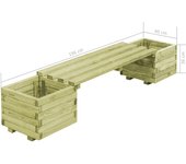vidaXL Banco de jardín con jardineras de madera de pino impregnada