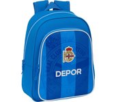 SAFTA - MOCHILA INFANTIL ADAPT.CARRO REAL DEPORTIVO DE LA CORUÑA - Mochila con Asas Ajustables y Espalda Ergonomica - Mochila con Compartimientos con Cremallera - Mochila Diseño Único y Licencia Oficial By REAL DEPORTIVO DE LA CORUÑA