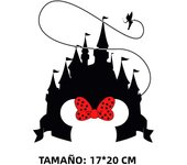 2PCS Disney Personality Fashion Castle Mickey and Minnie Bow Love Mouse Head Printed Ironing for Clothing Stickers on Fabric