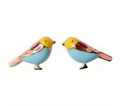 18k Gold Plated Bird Enamel Stud Earrings For Women Girl Daily Casual Fashion Accessories