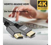 Nylon Braid HD 4K@60HZ Compatible V2.0 HDMI TO HDMI Extension Male Plug Cable For Monitor Camera DV PS2 3 4 1M/1.5M/2M/3M/5M/10m