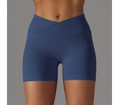 Crossover Waist Women Sport Shorts Yoga Shorts Gym Workout Running High Waist Yoga Shorts Push Up Hip Seamless Fitness Shorts