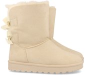 Davinia Shoes Botin Plano para Mujer, Estilo Australiano, Forrado de Pelo, de Punta Redonda y con Lazos en el Contrafuerte como Detalle, Otoño Invierno 2020 Shoes&Blues.es 2000-31-Beige