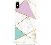 Funda compatible con iPhone XS Max - mármol colores franja dorada