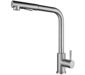 Grifo negro extraíble para fregadero de cocina, mezclador de agua fría y caliente de acero inoxidable, boquilla de pulverización, 2 modos, Flexible