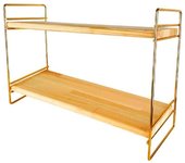 Estante Concorde Dorado 40 X 16 X 25 Cm - Organizador de Cocina - Madera/Metal CM
