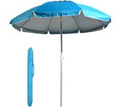 Sombrilla Playa Grande Antiviento con Protección UV50+, Sombrilla Plegable Multicolor a Rayas, Sombrilla Exterior con Tubo de Aleación de Zinc, Sombrilla Ligera y Resistente Incluye Bolsa de Transporte para Beach Jardín Verano