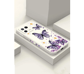 Purple Butterflies Square Silicone Phone Case For Xiaomi 11 Lite 5G NE 14 13T 13 12T 12X 12 Poco M6 X6 X5 X3 F5 Pro C65 Cover