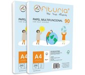 Paquete de folios A4 de 90gr con 500 Hojas Blancas, Papel Multifuncional para Uso Escolar y Entornos Laborales. Ideal con impresoras láser, de inyección o fotocopiadoras - Ofituria