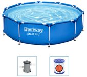 VidaXL Piscina desmontable Bestway Steel Pro 4678L + bomba filtrado azul Ø305x76 cm