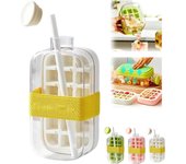 Cubitera y bandeja 2 en 1, máquina de hielo sin contacto, molde flexible de silicona para hielo rápido y bebidas refrescantes (rosa, 800 ml)