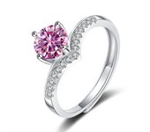 JoyceJelly 1-2 Carat Moissanite Wedding Ring Fashion Women's 925 Sterling Silver Jewelry Classic Six Claw Design Resizable Rings