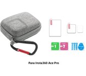 For Insta360 Ace Pro 9H Tempered Glass Film+60M Dive Case Waterproof Housing+Portable Mini Bag for Insta360 Ace Pro Accessories