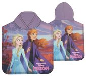 Poncho de microfibra para playa y piscina Frozen Anna y Elsa| Tamaño 55x110 cm | Diseño oficial de la popular serie infantil | Suave, absorbente y de secado rápido | Ideal para disfrutar del verano con tu personaje favorito