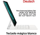 Smart Folio for Samsung Galaxy Tab S9 S8 S7 FE Plus 12.4 for Tab S9 FE+ S9+ S8+ S7+ 12.4" TouchPad Backlight Magic Keyboard Case