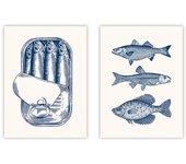 Set de 2 cuadros calidad premium con marco de madera - 30x40 cm o 50x70 cm - POSTER LAB