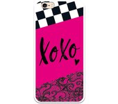 Funda compatible con iPhone 6 - 6S - Diseño Xoxo fondo rosa