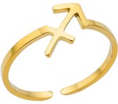 Anillo simple de acero inoxidable con símbolo de doce constelaciones, anillo de piedra de nacimiento, anillo abierto, anillo para el meñique.
