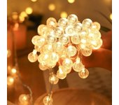 1pc 10/20/30/40LED Bubble Ball String Lights Atmosphere Fairy Light Battery Powered Suitable For Camping Party Courtyard Garden