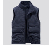 Reversible Sleeveless Jacket Men's Vest Coat Winter Waistcoat Thick Warm Fleece Workwear Tops Cargo Vest Windbreaker New Fashion