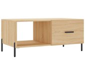vidaXL Mesa de centro madera contrachapada 90x50x40 cm Blanco, Negro, Blanco brillante Mesita de Salón o Comedor o Auxiliar Mesa de Café Meuble Salón