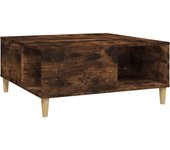 vidaXL Mesa de centro madera contrachapada 80x80x36,5 cm Blanco, Negro, Blanco brillante Mesita de Salón o Comedor o Auxiliar Mesa de Café Meuble Salón