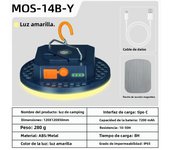 MOSLIGHTING Camping Lantern 7200mAh Rechargeable LED Hanging Tent Light Magnet Portable Flashlight Car Repair Emergency Light