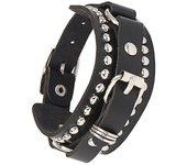 2024 New Cuff Wrap Gothic Wristband Bracelet Punk Rock Biker Wide Strap Pu Leather Bracelet Bangle Jewelry