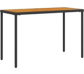 Mesa de Jardín superficie de Madera Negro 115x54x74 cm