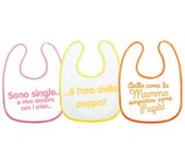 3 Bavette stampate in doppia spugna con strato impermeabile - chiusura a strappo