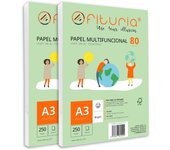 Paquete de folios A3 de 80gr con 500 Hojas Blancas, Papel Multifuncional para Uso Escolar y Entornos Laborales. Ideal con impresoras láser, de inyección o fotocopiadoras - Ofituria