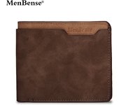Nueva cartera corta para hombre de MenBense, de piel sintética esmerilada, estilo casual y moderno.
