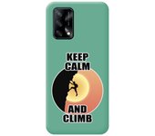Funda Silicona Líquida Verde para Oppo A74 4G diseño Hombre Escalada Dibujos