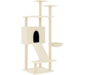 Rascador para Gatos con postes de isal crema 153 cm