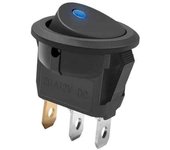 AUTOZOCO Interruptor basculante redondo con luz, Interruptor 2 posiciones, Interruptor 3 vias, Orificio de montaje de 19 mm, Interruptor ON-OFF SPST, 20 A 12V DC, Luz Azul