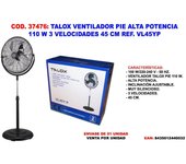 Talox ventilador pie alta potencia 110w 3ve 45 ct vl45yp-fes-45a
