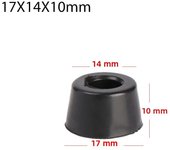 10pcs Anti Slip Furniture Legs Feet Black Speaker Cabinet Bed Table Box Conical Rubber Shock Pad Floor Protector Furniture Parts