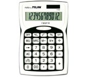 Milan calculadoras de 12 digitos - 3 teclas de memoria - raiz cuadrada - calculo de margenes - tecla de apagado - color blanco y negro