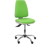 Silla de Oficina Ergonómica Piqueras Y Crespo Blanca con Ruedas de Parqué y Tapizado en Tejido BALI Pistacho