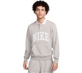 Polo de Manga Larga Nike Club Fleece para hombre en color gris