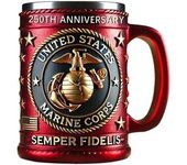 Taza 3D conmemorativa del 250.º aniversario militar, creativa taza de café hecha a mano del Cuerpo de Marines, regalo de temática militar para veteranos, Ejército, Marina, Fuerza Aérea (Marina)